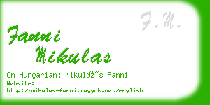 fanni mikulas business card